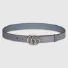 Gucci Gg Marmont Thin Belt In Blue