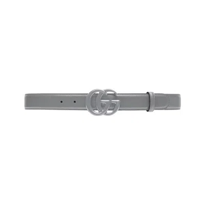Pre-owned Gucci Gg Marmont Thin Belt 'grey' | Men's Size Xxxs