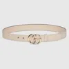 Gucci Gg Marmont Thin Belt In Neutral