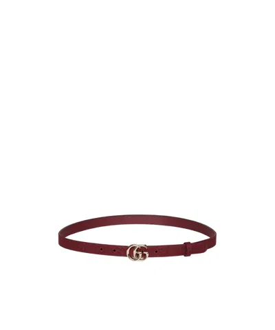 Gucci Gg Marmont Thin Belt In Red