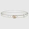 Gucci Gg Marmont Thin Belt In White