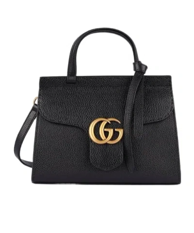 Gucci Gg Marmont Top Handle Shoulder Bag In Black