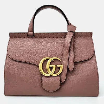 Pre-owned Gucci Gg Marmont Tote Bag In Pink