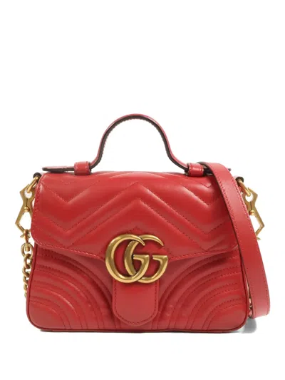 Pre-owned Gucci Gg Marmont Tote Bag In Red