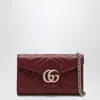 Gucci Gg Marmont Wallet Red Anchor With Chain Women In Brown