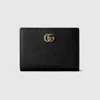 Gucci Bi-color Gg Marmont Small Wallet In Black