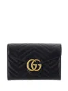 Gucci Gg Marmont Wallet In Nero/nero