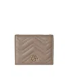 Gucci Gg Marmont Card Case Wallet In Brown