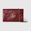 Gucci Gg Marmont Wallet On Chain In Burgundy