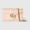 Gucci Gg Marmont Wallet On Chain In Pink