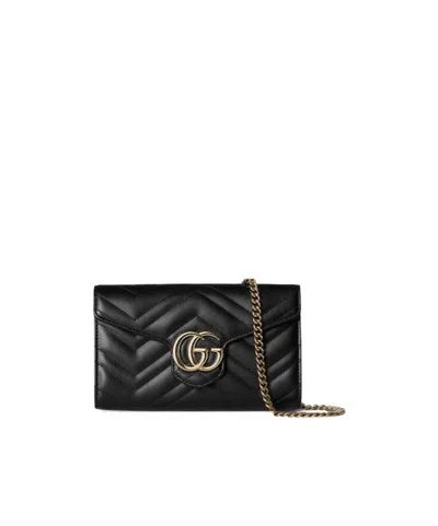 Gucci Gg Marmont Wallet On Chain In Black