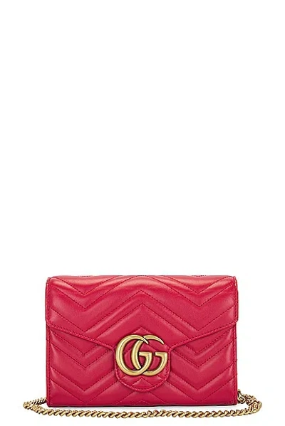 Gucci Gg Marmont Wallet On Chain Bag In Red