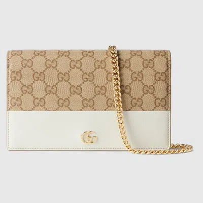 Gucci Gg Marmont Wallet On Chain In Beige