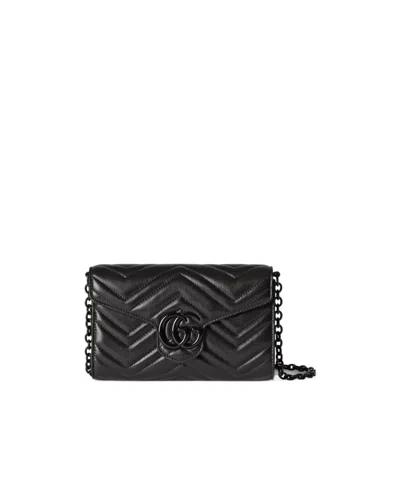 Gucci Gg Marmont Wallet On Chain In Black