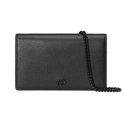 Gucci Gg Marmont Chain Wallet In Black