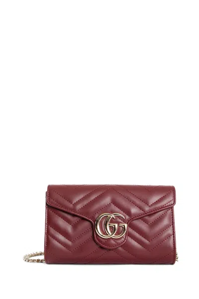 Gucci Gg Marmont Wallet On Chain In Red