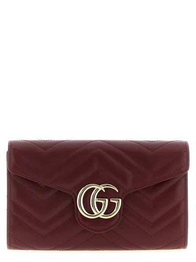 Gucci Gg Marmont Wallet On Chain In Burgundy