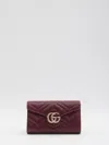Gucci Gg Marmont Wallet Red Anchor With Chain