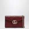 Gucci Gg Marmont Wallet Red Anchor With Chain Women