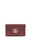 Gucci Women Gg Marmont Wallet With Chain In Brown