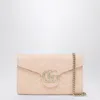 Gucci Gg Marmont Pink Wallet With Chain Women In Brown