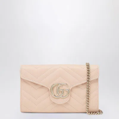 Gucci Gg Marmont Wallet With Chain In Pink