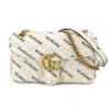 GUCCI GUCCI GG MARMONT WHITE LEATHER SHOULDER BAG (PRE-OWNED)