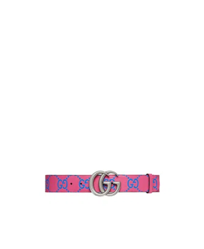 Gucci Gg Marmont Wide Belt In Pink