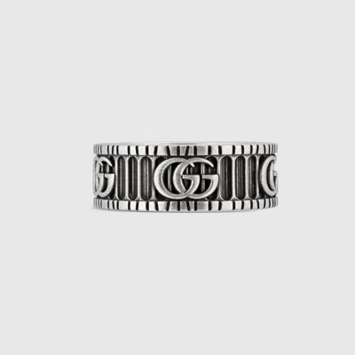 Gucci Ring With Double G In Silver
