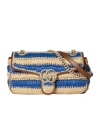 Gucci Gg Marmont Woven Medium Shoulder Bag In Brown