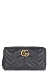 Gucci Gg Marmont Zip-around Leather Wallet In Black