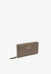 Gucci Gg Marmont Zip-around Leather Wallet In Brown