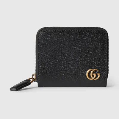 Gucci Gg Marmont Zip Around Wallet In Black