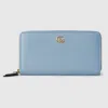 Gucci Gg Marmont Zip Around Wallet In Blue