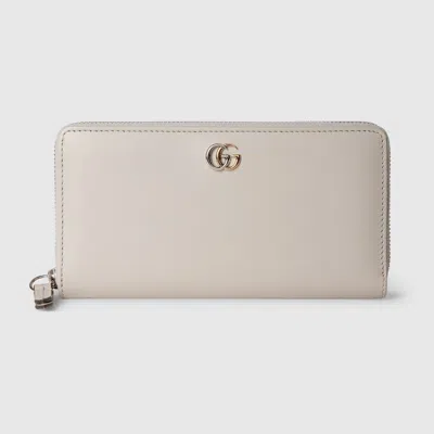 Gucci Gg Marmont Zip-around Wallet In Neutral
