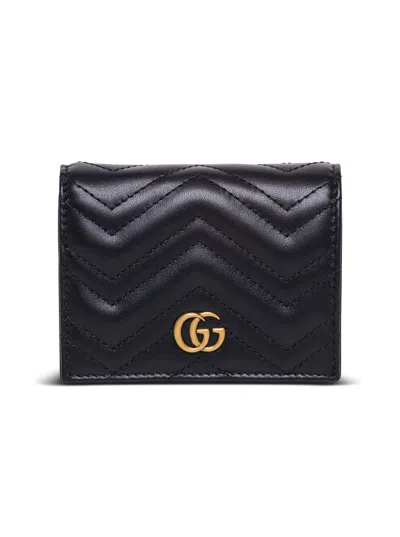 Gucci Gg Maromont Black Leather Wallet In Multicolor