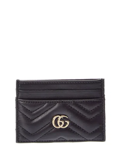 Gucci Gg Marount Leather Card Case In Black
