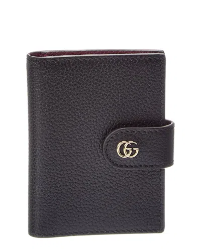 Gucci Gg Marount Leather Card Case In Brown
