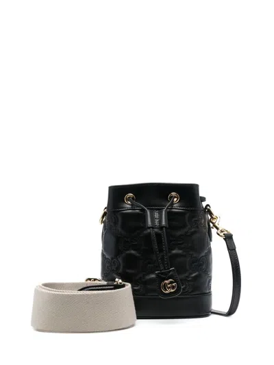 Gucci Gg Matelassé Bucket Bag In Black