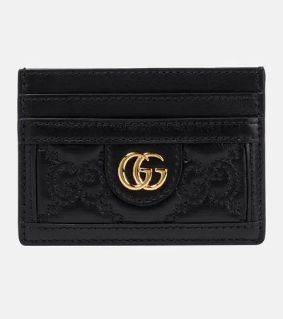 Gucci Gg Matelassé Leather Card Case In Black