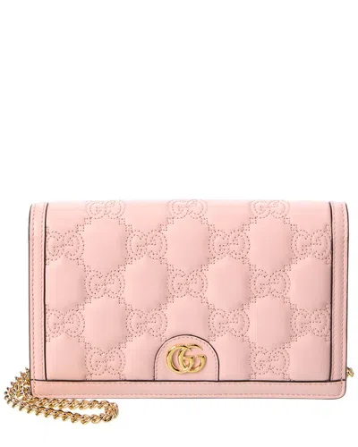 Gucci Gg Matelasse Leather Shoulder Bag In Pink