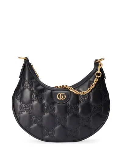 Gucci Gg Matelassé Leather Shoulder Bag In Black