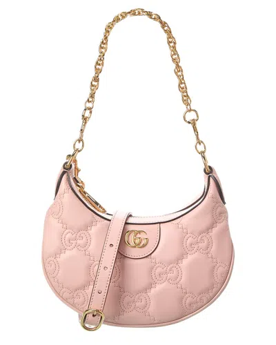 Gucci Gg Matelasse Mini Leather Hobo Bag In Pink
