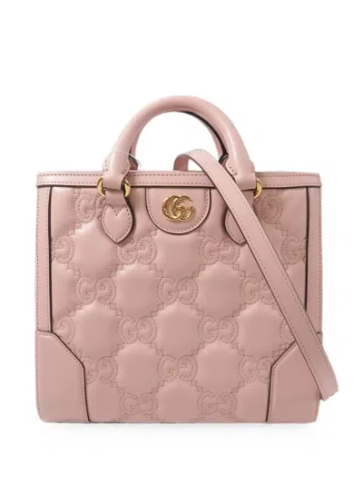 Pre-owned Gucci Gg Matelassé Shoulder Bag In Pink