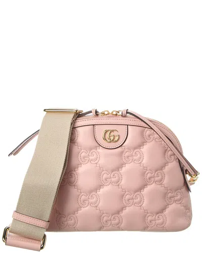 Gucci Gg Matelasse Small Leather Shoulder Bag In Pink