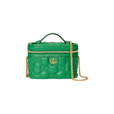 Pre-owned Gucci Gg Matelassé Top Handle Mini Bag 'green'