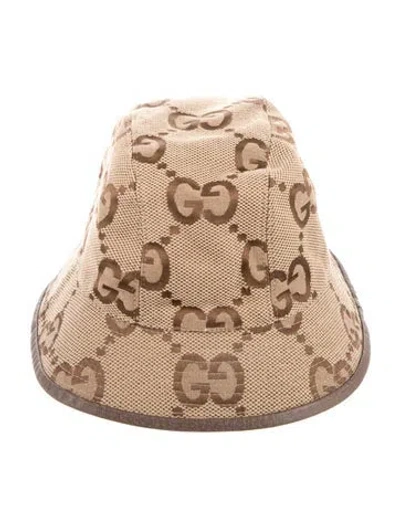 Pre-owned Gucci Gg Maxi Bucket Hat In Brown