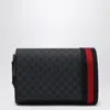 Gucci Gg Medium Black/gray Shoulder Bag In Black