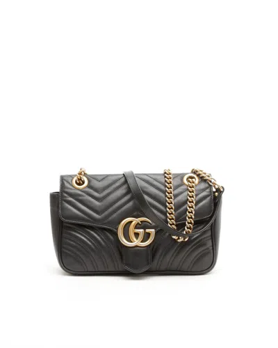 Gucci Gg Medium Marmont Shoulder Bag In Black