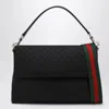 Gucci Men's Gg Medium Shoulder Bag With Web Strap In Black
